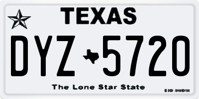 TX license plate DYZ5720