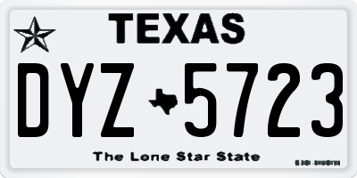 TX license plate DYZ5723