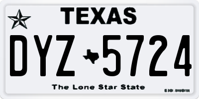 TX license plate DYZ5724