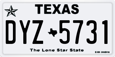 TX license plate DYZ5731