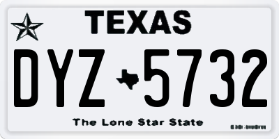 TX license plate DYZ5732