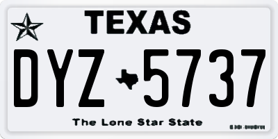TX license plate DYZ5737