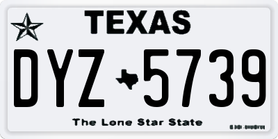TX license plate DYZ5739