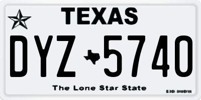 TX license plate DYZ5740