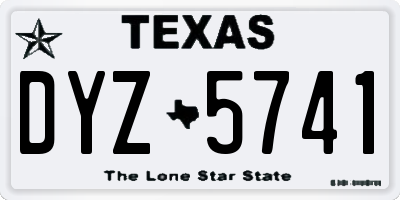TX license plate DYZ5741