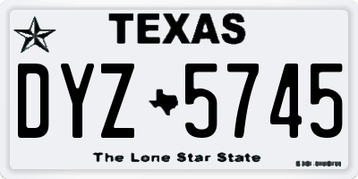 TX license plate DYZ5745