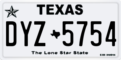 TX license plate DYZ5754