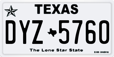TX license plate DYZ5760