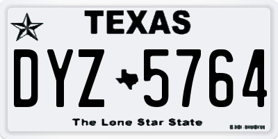 TX license plate DYZ5764