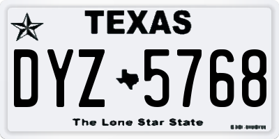 TX license plate DYZ5768