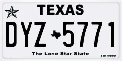 TX license plate DYZ5771