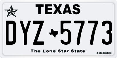 TX license plate DYZ5773