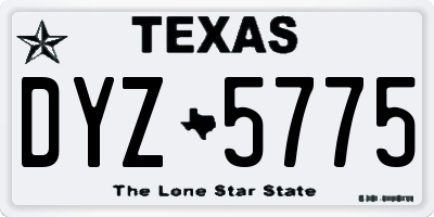 TX license plate DYZ5775