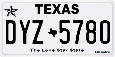 TX license plate DYZ5780