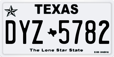 TX license plate DYZ5782