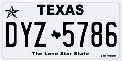 TX license plate DYZ5786