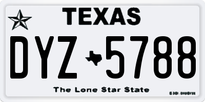 TX license plate DYZ5788