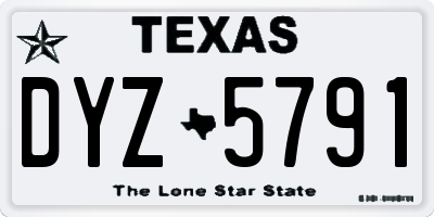 TX license plate DYZ5791