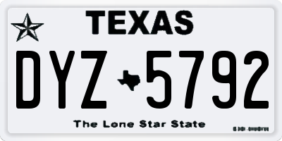 TX license plate DYZ5792