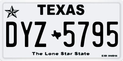 TX license plate DYZ5795