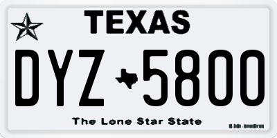 TX license plate DYZ5800
