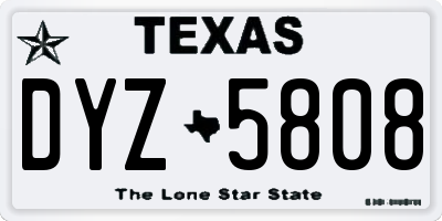 TX license plate DYZ5808