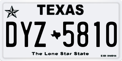 TX license plate DYZ5810