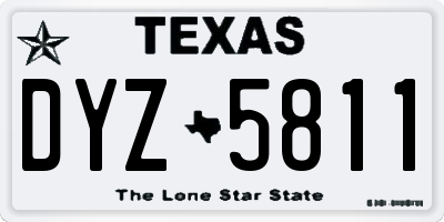 TX license plate DYZ5811