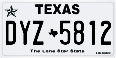 TX license plate DYZ5812