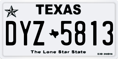 TX license plate DYZ5813