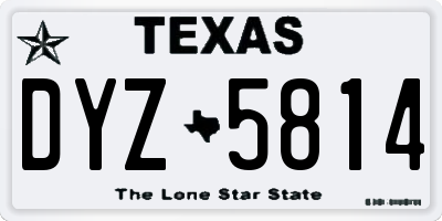 TX license plate DYZ5814