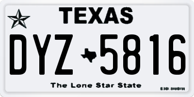 TX license plate DYZ5816