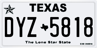 TX license plate DYZ5818