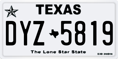 TX license plate DYZ5819