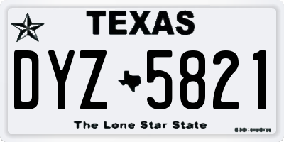 TX license plate DYZ5821