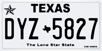 TX license plate DYZ5827
