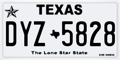 TX license plate DYZ5828