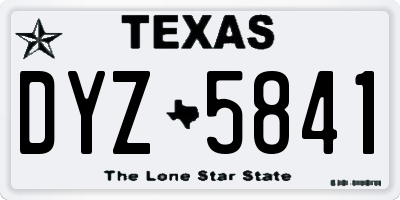 TX license plate DYZ5841
