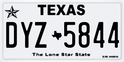 TX license plate DYZ5844