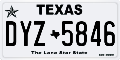 TX license plate DYZ5846