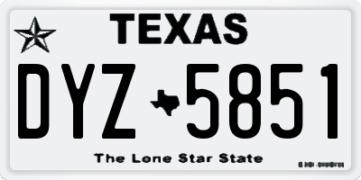 TX license plate DYZ5851