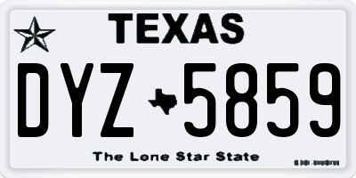 TX license plate DYZ5859