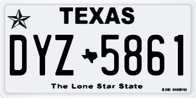 TX license plate DYZ5861