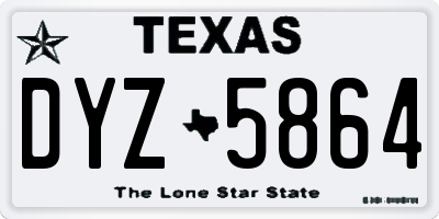 TX license plate DYZ5864