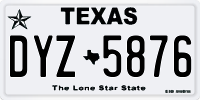 TX license plate DYZ5876