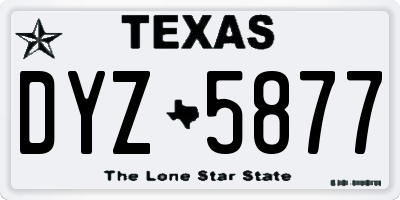TX license plate DYZ5877