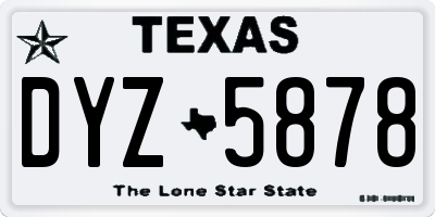 TX license plate DYZ5878