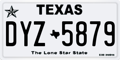 TX license plate DYZ5879