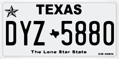 TX license plate DYZ5880