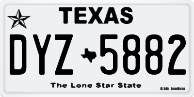 TX license plate DYZ5882